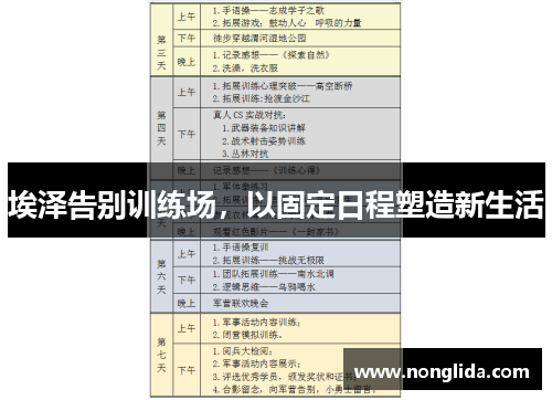 埃泽告别训练场，以固定日程塑造新生活